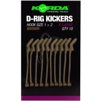 Line Aligner KORDA D-Rig Kicker, Brown, Marime XL, pentru Carlige Nr. 1-2, 10buc/pac