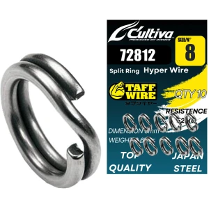 Inele Despicate Otel Cultiva Amaz 72812 Splitring Hyper Wire Nr.8, 11mm, 52kg, 10buc/pac