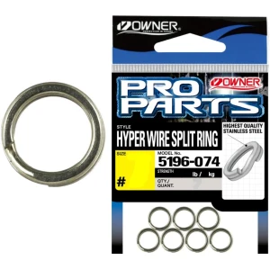 Inele Despicate Otel OWNER 5196 Hyper Wire Split Ring, Nr.8, 54kg, 7buc/pac Inele Despicate Otel OWNER 5196 Hyper Wire Split Ring, Nr.8, 54kg, 7buc/pac