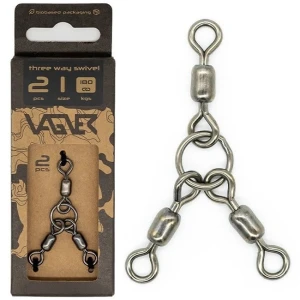Trei Varteje Unghi cu Inel VAGNER Three Way Swivel No.1/0, 180kg, 2buc/pac