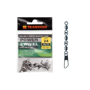 AGRAFA CU VARTEJ TRABUCCO  ROLLING 3 JOINTED SWIVEL NR 24 10 BUC/PLIC 3kg