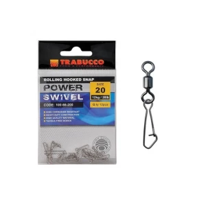 AGRAFA CU VARTEJ  TRABUCCO ROLLING HOOKED SNAP NR 08  40 Kg 12BUC/PLIC AGRAFA CU VARTEJ  TRABUCCO ROLLING HOOKED SNAP NR 08  40 Kg 12BUC/PLIC