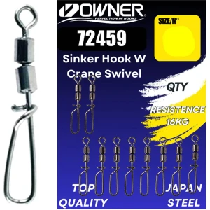 Agrafa cu Vartej Dublu OWNER Amaz 72459 Sinking Hook W Crane Nr.12, 26kg, 9buc/pac