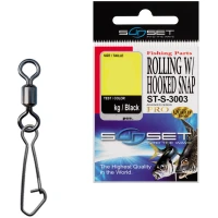 Agrafa Cu Vartej Rolling Sunset Hooked Snap St-s-3003 Nr.1, 40kg, 6buc/pac Agrafa Cu Vartej Rolling Sunset Hooked Snap St-s-3003 Nr.1, 40kg, 6buc/pac