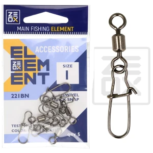 Agrafa cu Vartej ZEOX Swivel Quick Snap 221BN, Nr.1, 35kg, 5buc/pac
