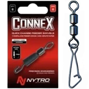 Agrafa cu Vartej Dublu NYTRO Feeder Swivel + Hooked Snap, Nr.8, 8buc/pac Agrafa cu Vartej Dublu NYTRO Feeder Swivel + Hooked Snap, Nr.8, 8buc/pac