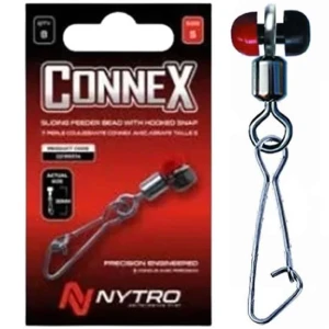 Agrafa cu Vartej NYTRO Sliding Feeder Bead Swivel + Hooked S, 8buc/pac Agrafa cu Vartej NYTRO Sliding Feeder Bead Swivel + Hooked S, 8buc/pac