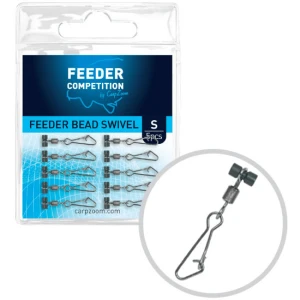 Agrafa cu Vartej si Margea Culisanta CARP ZOOM Feeder Bead Swivel, Marime L, 5buc/pac Agrafa cu Vartej si Margea Culisanta CARP ZOOM Feeder Bead Swivel, Marime L, 5buc/pac