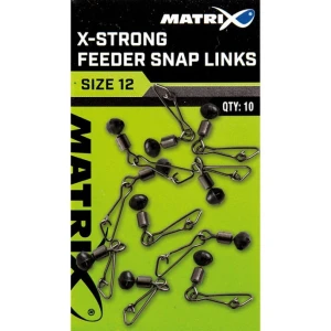 Vartej cu Margea Culisanta si Agrafa Matrix X-Strong Feeder Bead Snap Links Nr.12 10buc/plic Vartej cu Margea Culisanta si Agrafa Matrix X-Strong Feeder Bead Snap Links Nr.12 10buc/plic