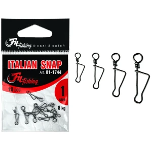 Agrafa FILFISHING Filex Italian Snap, Marime M, 10buc/pac Agrafa FILFISHING Filex Italian Snap, Marime M, 10buc/pac