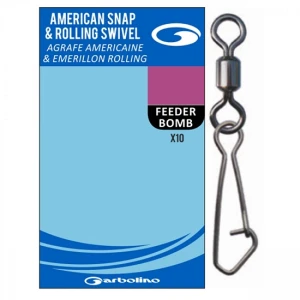 Agrafa cu Vartej GARBOLINO American Snap Rolling Swivel, Nr.12, 10buc/pac Agrafa cu Vartej GARBOLINO American Snap Rolling Swivel, Nr.12, 10buc/pac