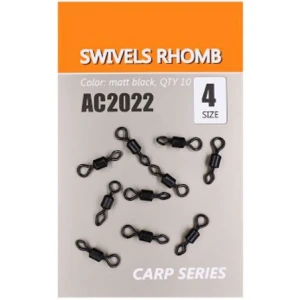 Vartej Orange Swivels Romb Negru Mat, No.4, 10buc/pac