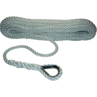 Parama pentru Ancora ALLROUNDMARIN, Poliester, cu Rodanta din Inox, 8mm, 20m, Alb