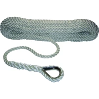 Parama Pentru Ancora Din Poliester Allroundmarin, Rasucita, 30m, 12mm, Cu Ochet Inox