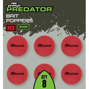 Fox Rage Predator Bait Poppers, Medium, Red, 8buc/pac