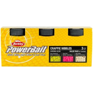 Momeala BERKLEY Powerbait ChromaGlow Crappie Nibble Asortat, 3buc/pac