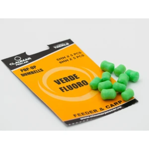 Pop Up Dumbells Claumar 10Buc 5x6mm-5x8mm Verde Fluoro Pop Up Dumbells Claumar 10Buc 5x6mm-5x8mm Verde Fluoro