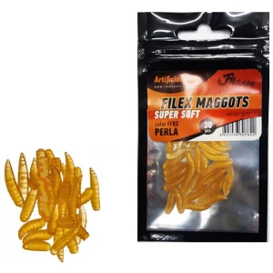 Viermusi Artificiali Filfishing Filex Super Soft FF03 Perla, 15mm, 30buc/pac