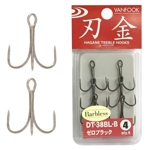 Ancore Vanfook DT-38BL-B Barbless Treble nr.4, 6buc/plic