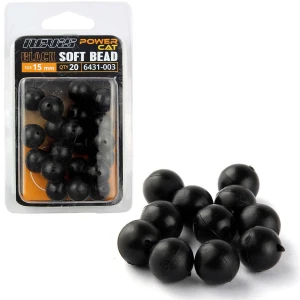 Bile PVC NEVIS Power Cat Black Soft Beads, 15mm Bile PVC NEVIS Power Cat Black Soft Beads, 15mm