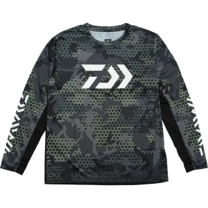 Bluza UV DAIWA 21st LS Shirt 3012E, Camo Green, Marime L