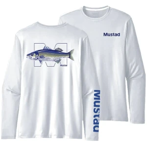 Bluza UV MUSTAD Seabass Longsleeve, White, Marime 2XL