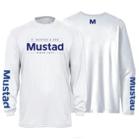 Bluza Uv Mustad White Technical Longsleeve Shirt, Light Grey, Marime S