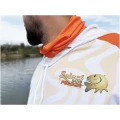Bluza UV SELECT BAITS Feeder Long Sleeve Hoodie UPF 50+, White and Orange, Marime S
