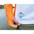 Bluza UV SELECT BAITS Feeder Long Sleeve Hoodie UPF 50+, White and Orange, Marime S