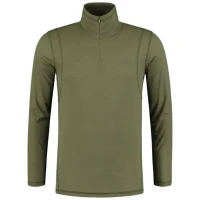 Bluza Korda Kool Quick Dry Long Sleeve Zip Neck, Olive, Marime M