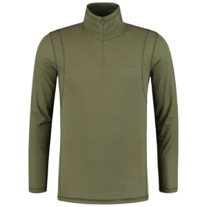 Bluza KORDA Kool Quick Dry Long Sleeve Zip Neck, Olive, Marime M