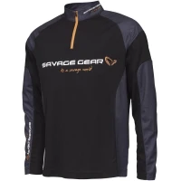 Bluza SAVAGE GEAR Tournament Gear 1/2 Zip, Black INK, Marimea L