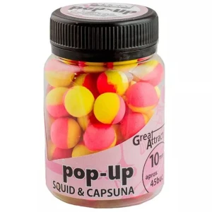Pop Up Addicted Carp Baits Squid & Capsuna, 10mm, aprox 45buc/borcan