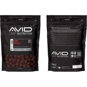 Boilies Tare AVID Red Spice, 15mm, 2.5kg