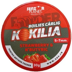 Boilies SENZOR Kokilia Method Feeder, Strawberry N Butyric, 5-7mm, 30g