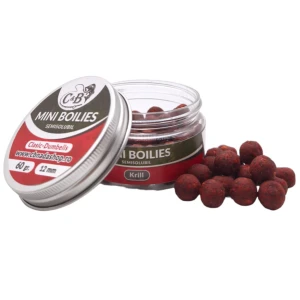 Mini Boilies C&B Semisolubil, Krill, Rosu, 12mm, 60g