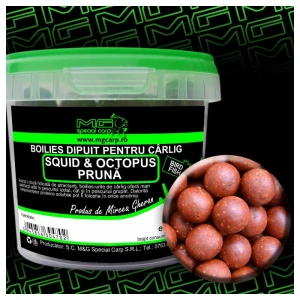 Boilies Carlig MG Special Carp Dipuit Squid Octopus Pruna (14-16-18mm) 200gr