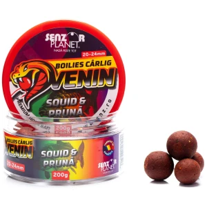 Boilies Carlig SENZOR Venin, Squid Pruna, 20-24mm, 200g Boilies Carlig SENZOR Venin, Squid Pruna, 20-24mm, 200g