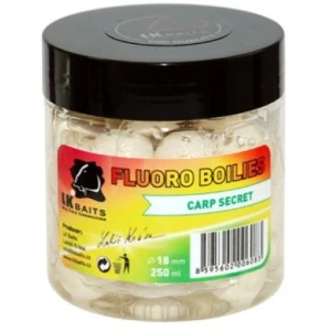 Boilies LK BAITS Fluoro Tare, Carp Secret, Alb, 18mm, 150ml