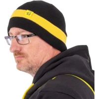 Caciula Black Cat Beanie Hat, Black-Yellow