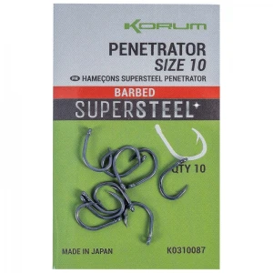 CARLIGE KORUM SUPERSTEEL PENETRATOR HOOKS BARBED Nr.12 10BUC/PLIC
