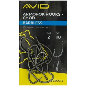 Carlige AVID Armorok Hooks Chod Barbless, Nr.2, 10buc/pac Carlige AVID Armorok Hooks Chod Barbless, Nr.2, 10buc/pac