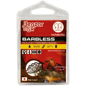 Carlige Benzar Barbless Round Feeder, Nr.10, 8buc/plic