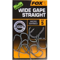 Carlige Fox Edges Wide Gape Straight, Size 8, 10buc/pac