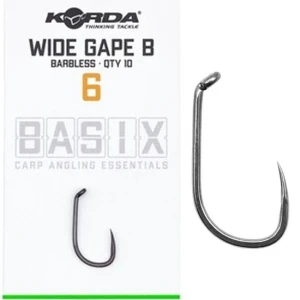 Carlige KORDA Basix Wide Gape Barbless, nr.4, 10buc/pac