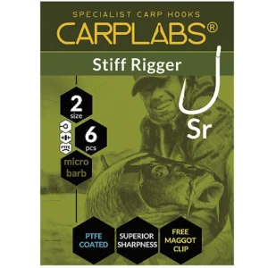 Carlige Konger Carplabs Stiff Rigger Titanium Grey Ringed Nr.2, 6buc/plic Carlige Konger Carplabs Stiff Rigger Titanium Grey Ringed Nr.2, 6buc/plic