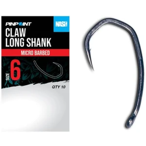 Carlige NASH Claw Long Shank Size 2, 10buc/pac