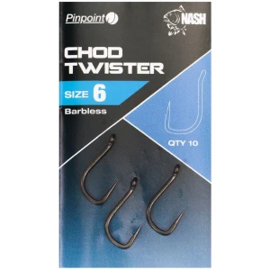 Carlige NASH Twister Chod Barbless, Size 6, 10buc/plic