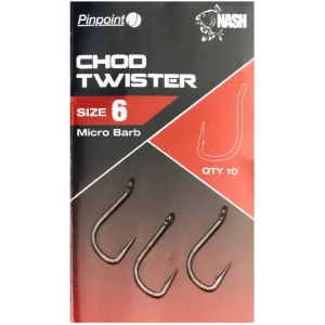 Carlige NASH Twister Chod Micro Barb, Size 8, 10buc/plic