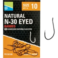 Carlige Preston Natural N-30 Eyed, Nr.10, 15buc/pac